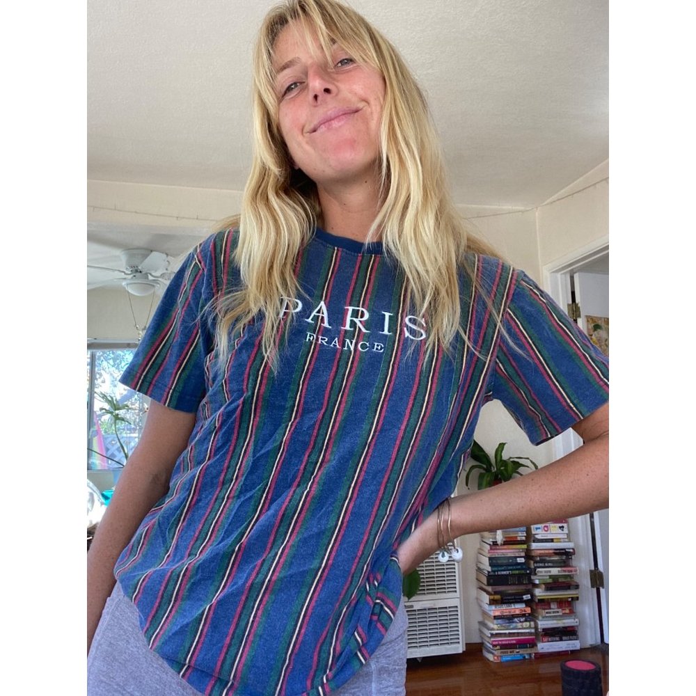 RSQ Striped Paris Tshirt